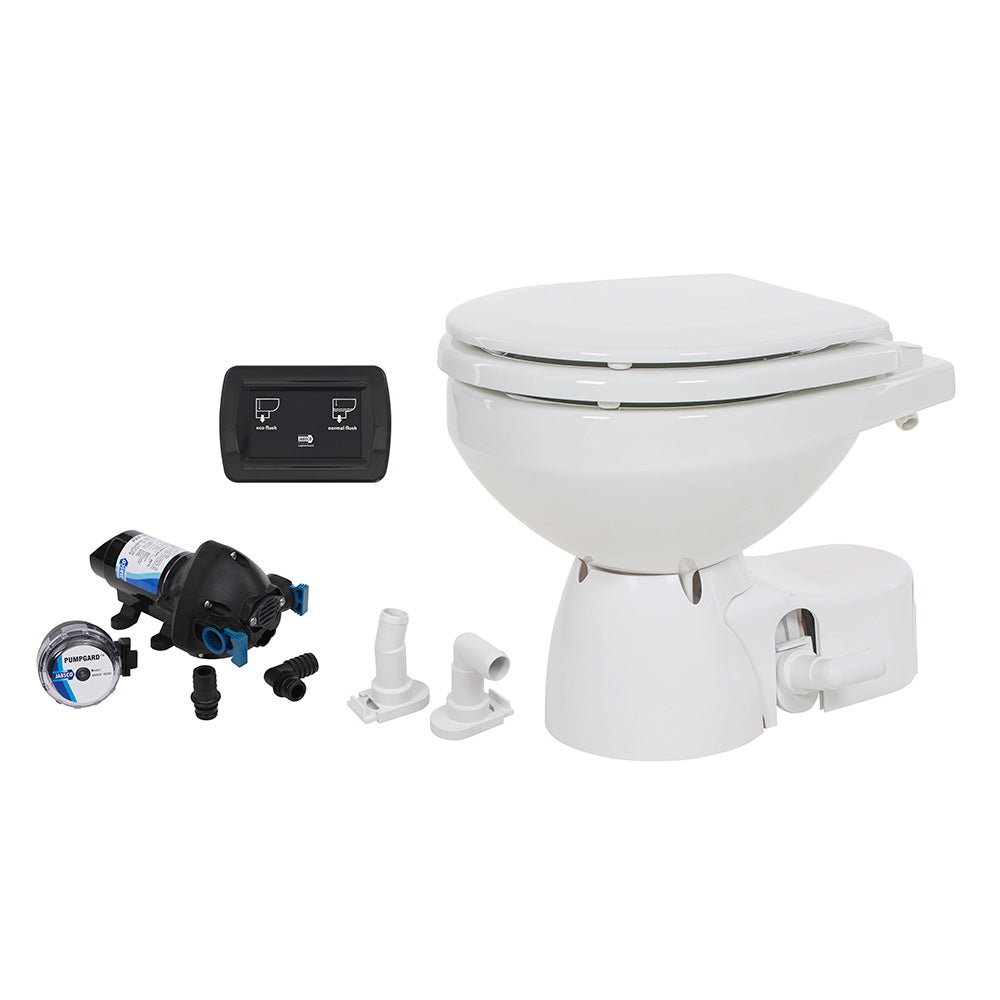 Jabsco 38245-3094RSP Jabsco Quiet Flush E2 Raw Water Toilet Compact Bowl - 24V - Soft Close Lid