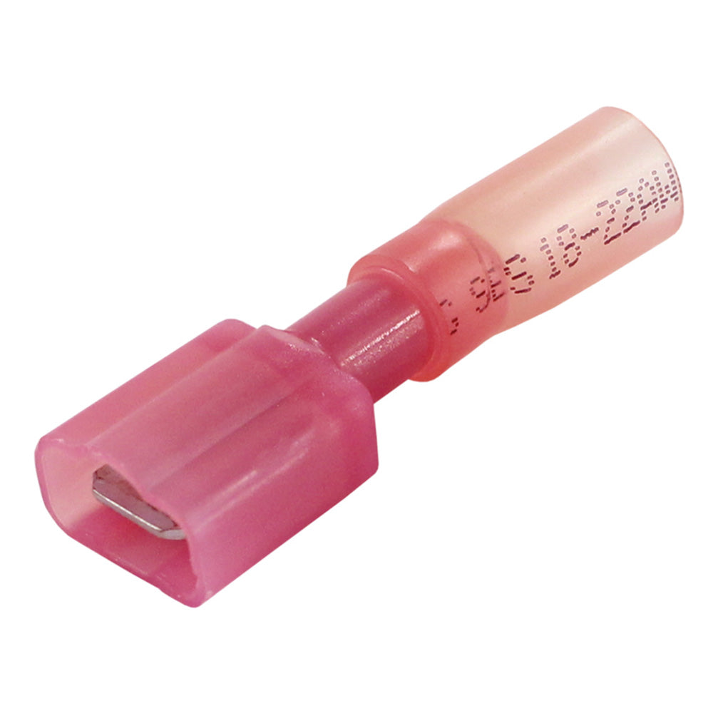 Pacer TDE18-250FIM-25 Pacer 22-18 AWG Fully-Insulated Male Disconnect Terminal - Red - 25 Pack
