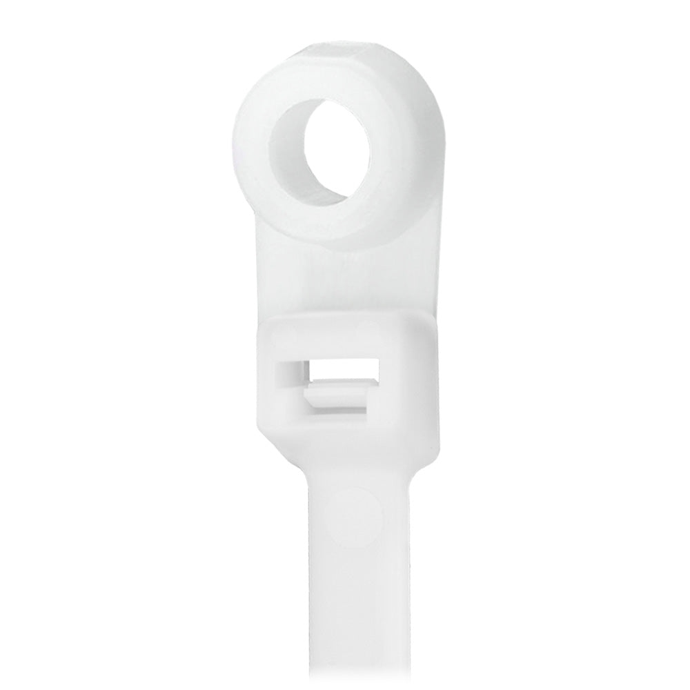 Pacer CTMR2S-100 Pacer 8" Cable Tie w/Mounting Ring - Natural Color - 50lb Tensile Strength - 2" Bundle Diameter - 100 Piece Bag