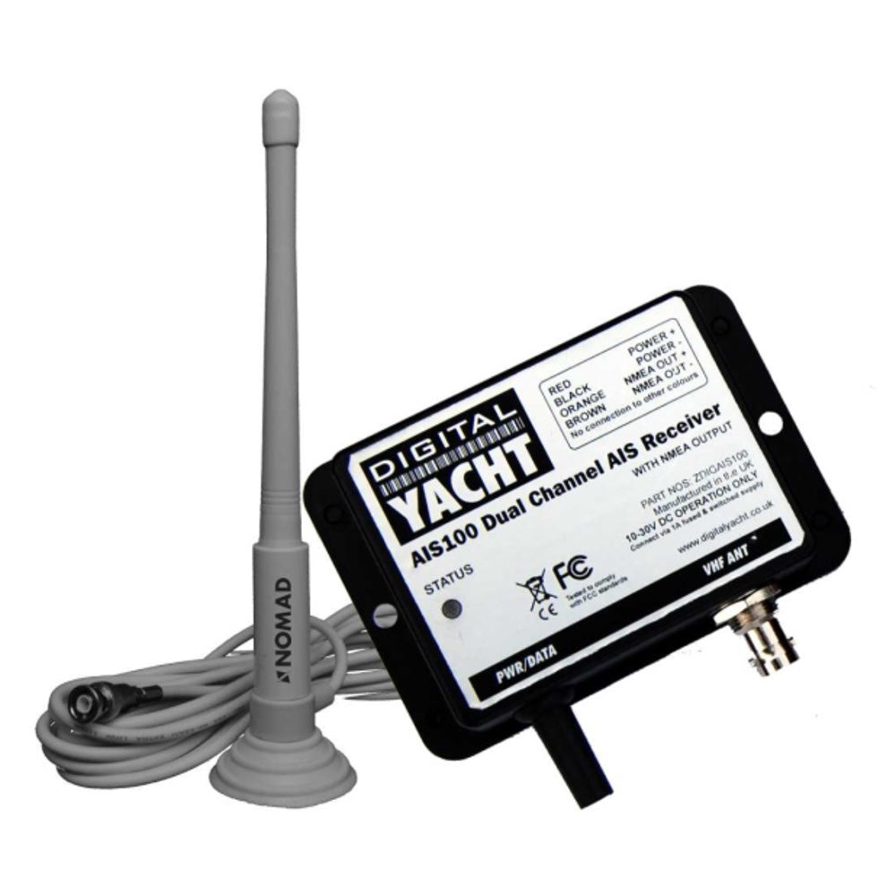 Digital Yacht ZDIGAIS100QMA Digital Yacht AIS100 AIS USB Receiver w/QMax Portable Antenna