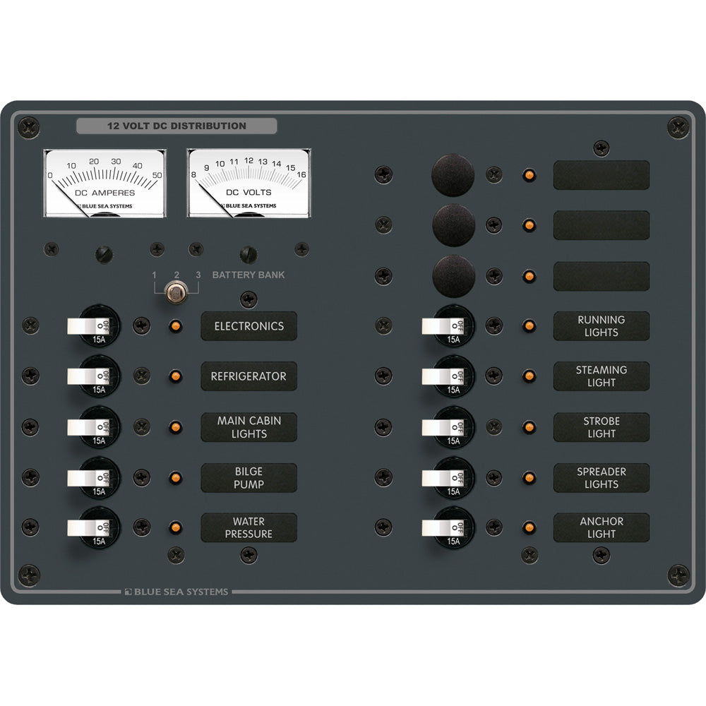 Blue Sea Systems 8068 Blue Sea 8068 DC 13 Position Toggle Branch Circuit Breaker Panel - White Switches