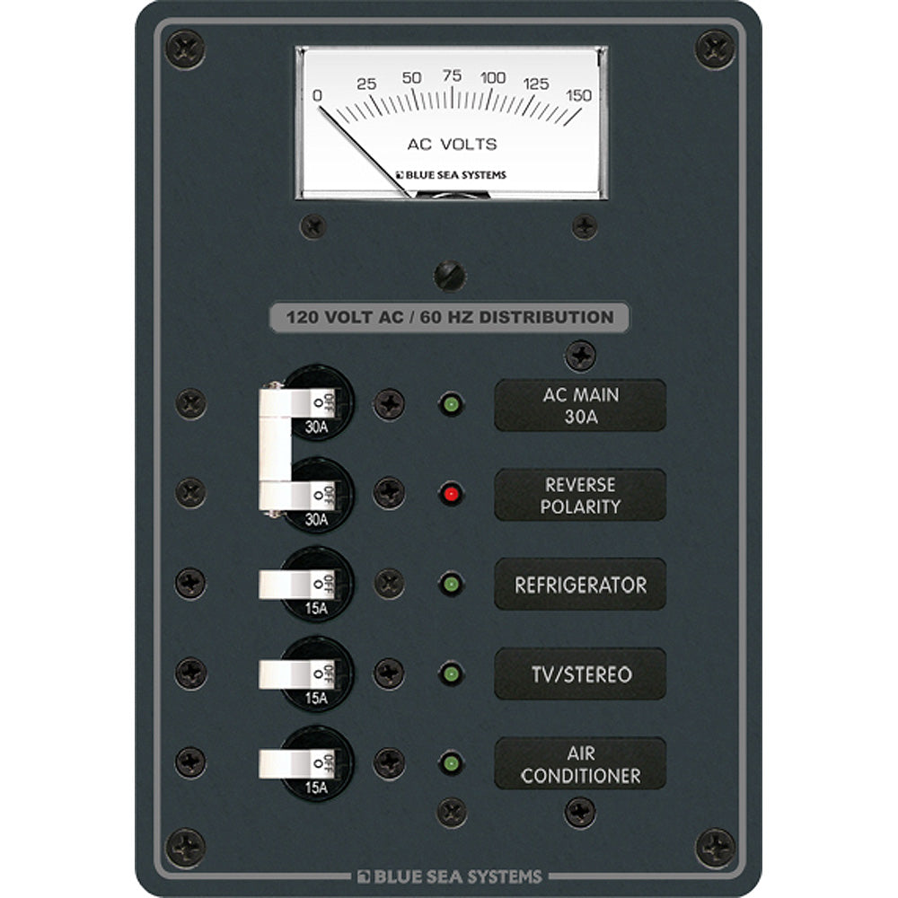 Blue Sea Systems 8043 Blue Sea 8043 AC Main +3 Positions Toggle Circuit Breaker Panel - White Switches