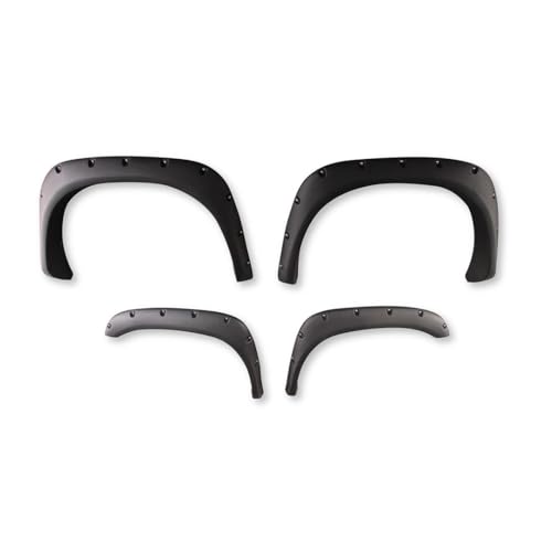 TRAILFX TFD3001S TrailFX Fender Flares Fits Dodge Ram 1500 2002-2008 Pocket Style Black Smooth Paintable Polypropylene, Set of 4 with Stainless and Black Steel Rivets TrailFX TFD3001S