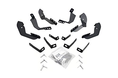 GO RHINO 6840435 Go Rhino OE Xtreme Brackets | Mild Steel, Textured Black | 6840435 | Fits 2015-2019 Chevrolet Silverado & GMC Sierra 2500 HD, 3500 HD Crew Cab Pickup (Diesel only)