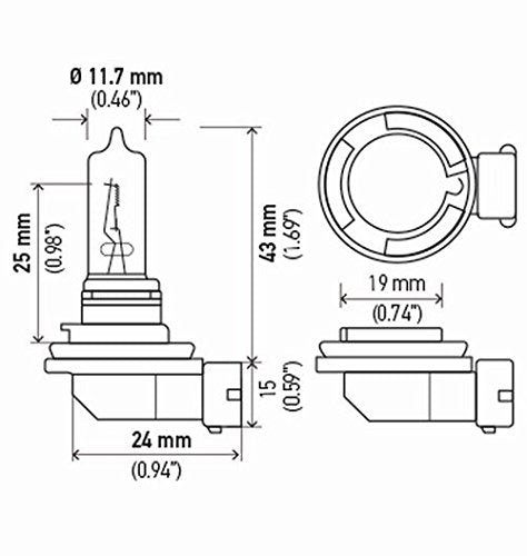 HELLA H9 HELLA H9 Standard Halogen Bulb, 12 V, 65W