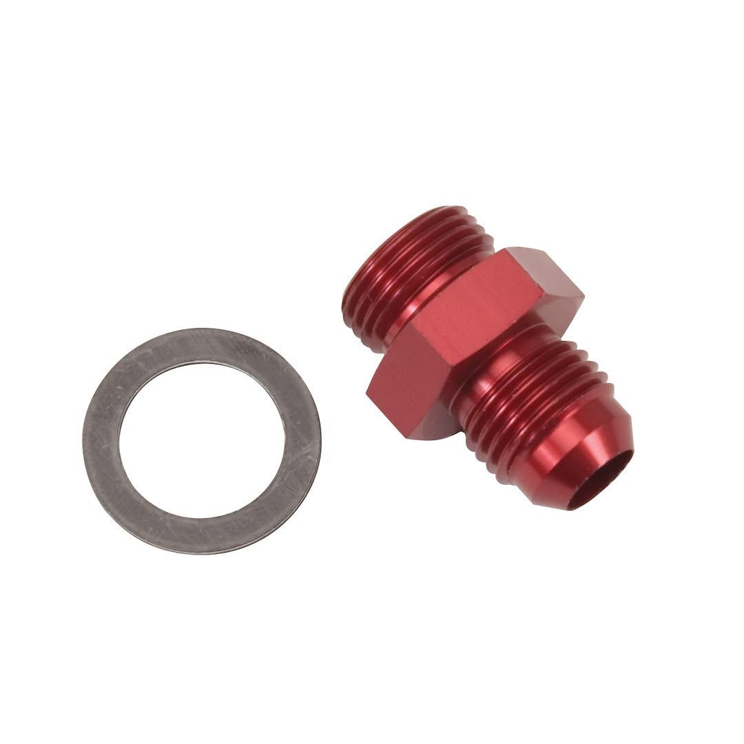 EDELBROCK 8087 Edelbrock 8087 Blue Anodized Aluminum Carburetor Inlet Fitting , Red