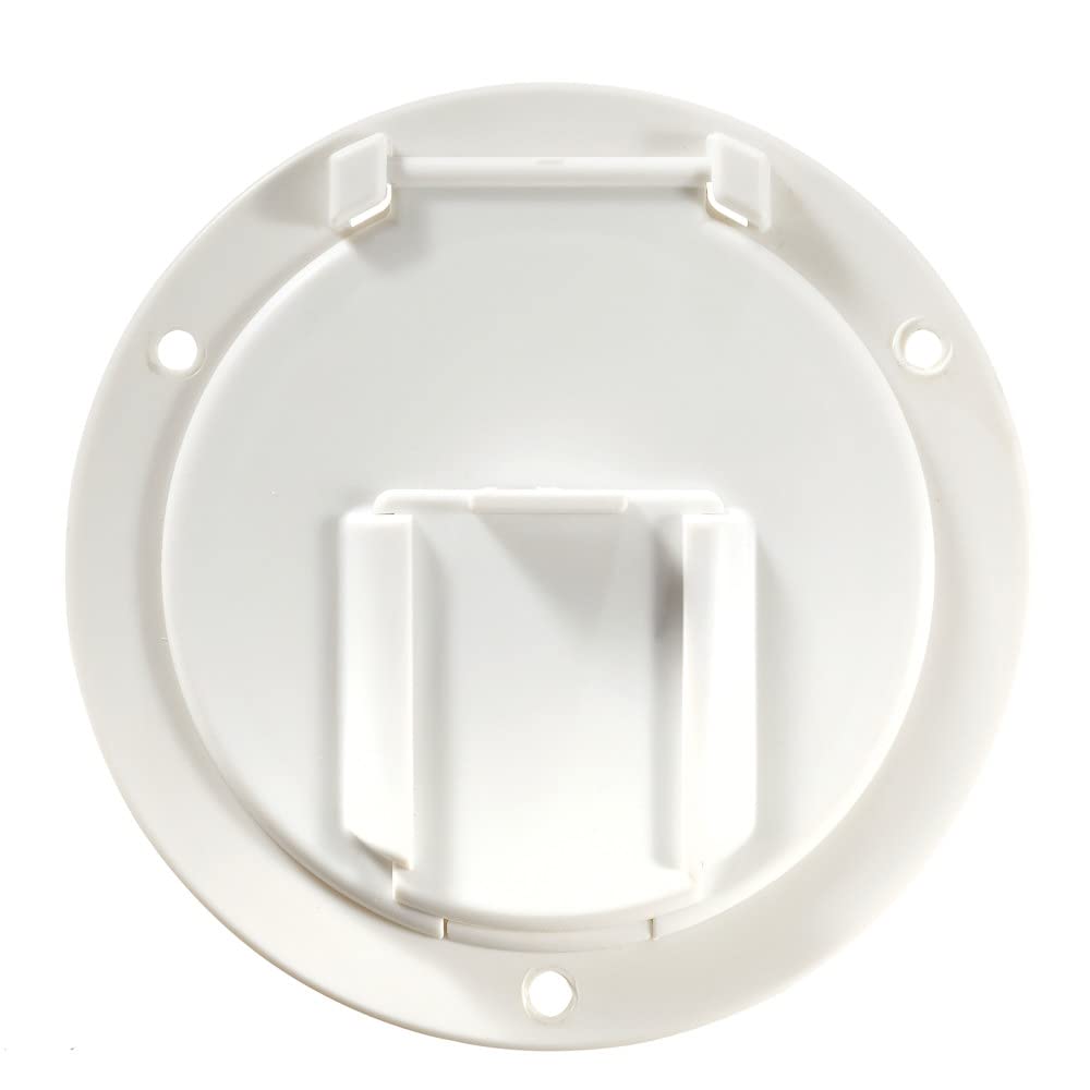 RV DESIGNER B130 RV Designer B130, Round Electrical Cable Hatch, Low Profile, 4.6 inch Diameter, Polar White