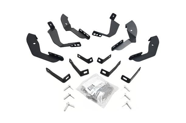 GO RHINO 6840435 Go Rhino OE Xtreme Brackets | Mild Steel, Textured Black | 6840435 | Fits 2015-2019 Chevrolet Silverado & GMC Sierra 2500 HD, 3500 HD Crew Cab Pickup (Diesel only)