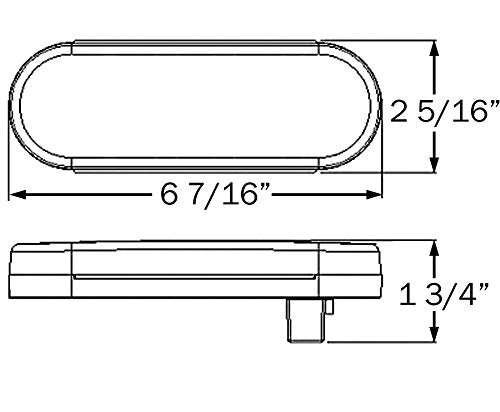 OPTRONICS STL72RMBP Optronics STL72RMBP 6' OVAL 10 LED TAIL;MALE WTHER PLUG