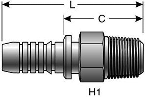 Gates G20100-0608 GlobalSpiral Series Couplings, Male Pipe NPTF