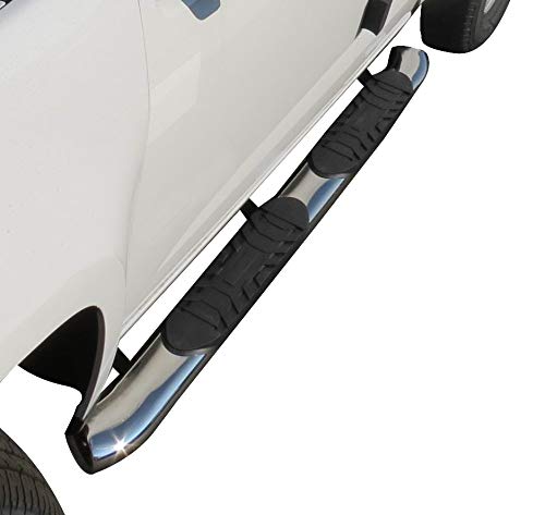 TRAILFX A7092S TrailFX Running Boards Fits Ford Ranger SuperCrew 2019-2023 Polished Stainless Steel 5 Inch Oval BentSide Steps with Step Pads Welded End Caps Rocker Panel Mount