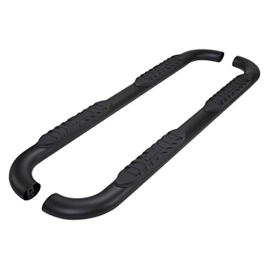 TRAILFX A1009B TrailFx Side Set Bar Fits 2005-2023 Toyota Tacoma 4 Inch Oval Bent Nerf Bar Side Steps with Step Pads Black Powder-Coated Steel Rocker Panel Mount Slip-Resistant Set of 2 TrailFX A1009B