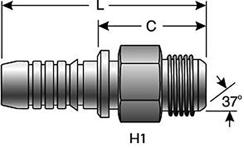 Gates G20165-2020 Series Couplings, Male JIC, 37 Degree Flare