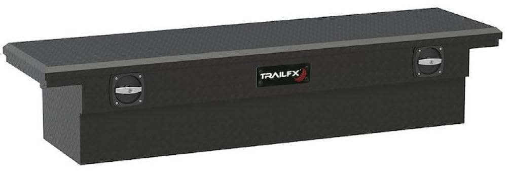 TRAILFX 120723CR TrailFX Tool Box Ford F-150 5.5 Foot Bed 2001-2026 Lockable Aluminum Crossover Low Profile, Single Lid, Diamond Tread, Matte Black, 19.25 Inch x 72 Inch x 13.5 Inch 8.6 Cubic Feet TrailFX 120723C