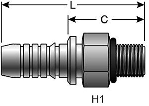 Gates G20120-1616 GlobalSpiral Series Couplings, Male O-Ring