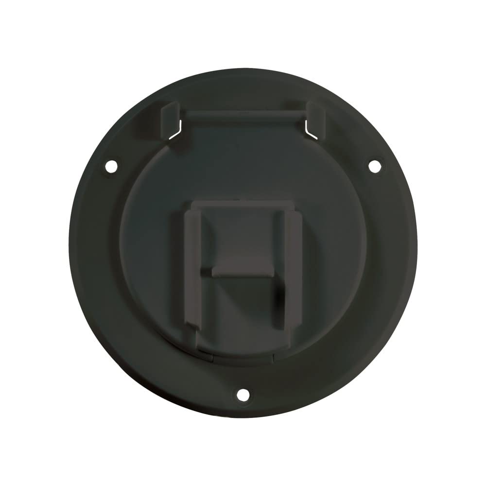 RV DESIGNER B123 RV Designer B123-4.3" x 2.3" Round Basic Electrical Cable Hatch, Black
