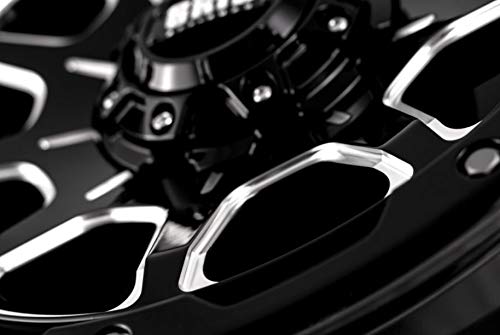 Grid Wheels GD15-17090237M-108 Grid Off-Road GD15 Custom Wheel - 17x9, -12 Offset, 6x135 Bolt Pattern, 108mm Hub - Gloss Black with Milled Accents Rim