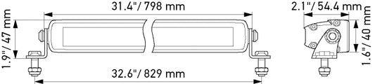 HELLA 358176311 Hella Black Magic LED Series 32 Inch Slim Lightbar - LED Spotlight- Performance High Beam Off-Road Light for Pickup Trucks, ATV, SUV, 4x4, Jeep, Tractors / 358176311