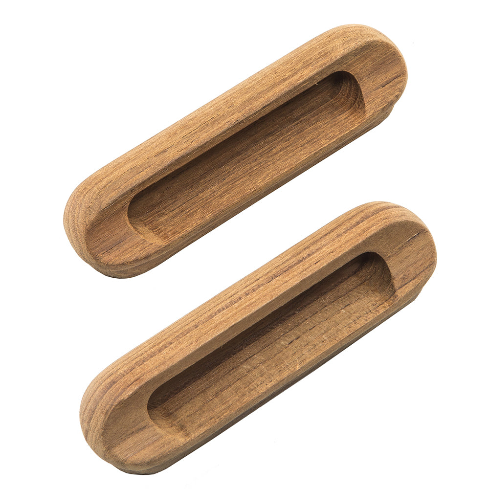 Whitecap 60124-A Whitecap Teak Oblong Drawer Pull - 4-1/16"L - 2 Pack