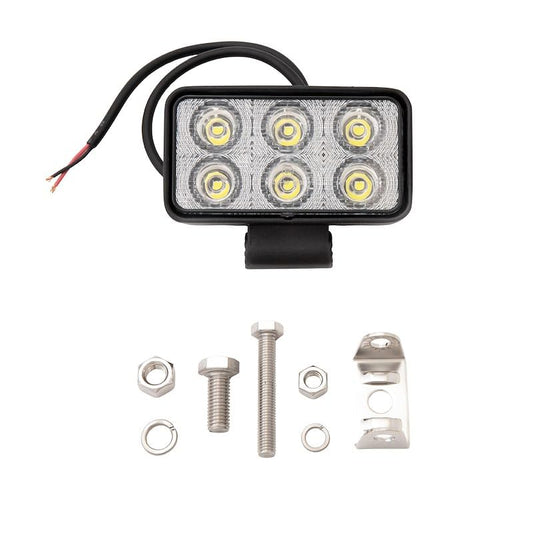 TRAILFX 3X2WLF1 TrailFX 3X2WLF1 Rectangle LED Light Utility Work Light 4.4x2.2 Inch 9W Flood Beam 1250 Raw Lumens Black Aluminum IP67 and IP69K Pedestal Mount with Installation Bracket and Hardware