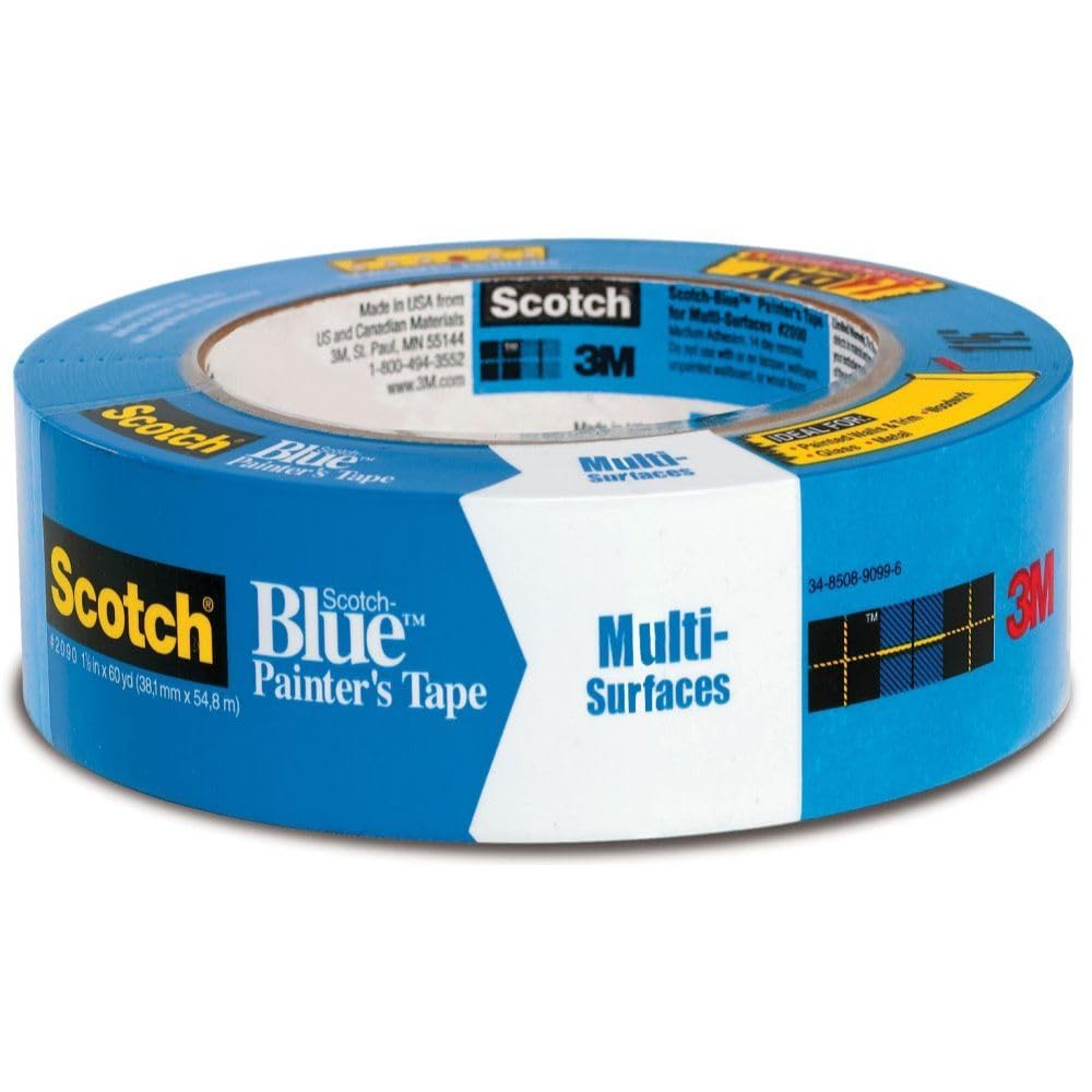 3M 09221 Scotch Painter's Tape 1.41 inches Original Multi-Surface Painter's Tape, x 60 yards (360 yards total), 2090, 6 Rolls, Blue, 6 Foot