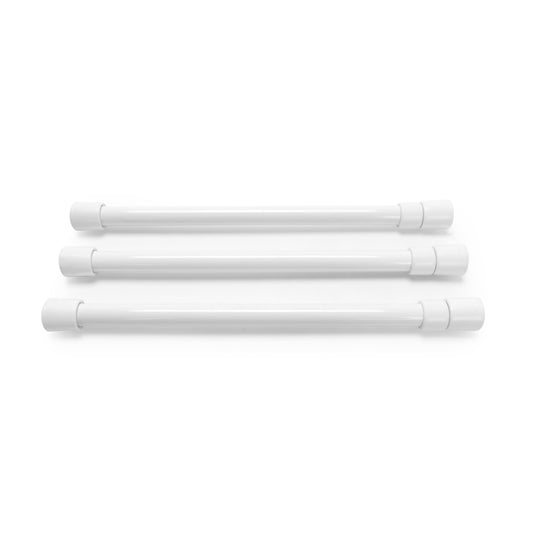 CAMCO 44063 Camco 17" RV Refrigerator Bar - Holds Food and Drinks in Place During Travel and Helps Stop Messy Spills - Spring Loaded and Extends 10-inches to 17-inches - 3 Pack -White (44063)