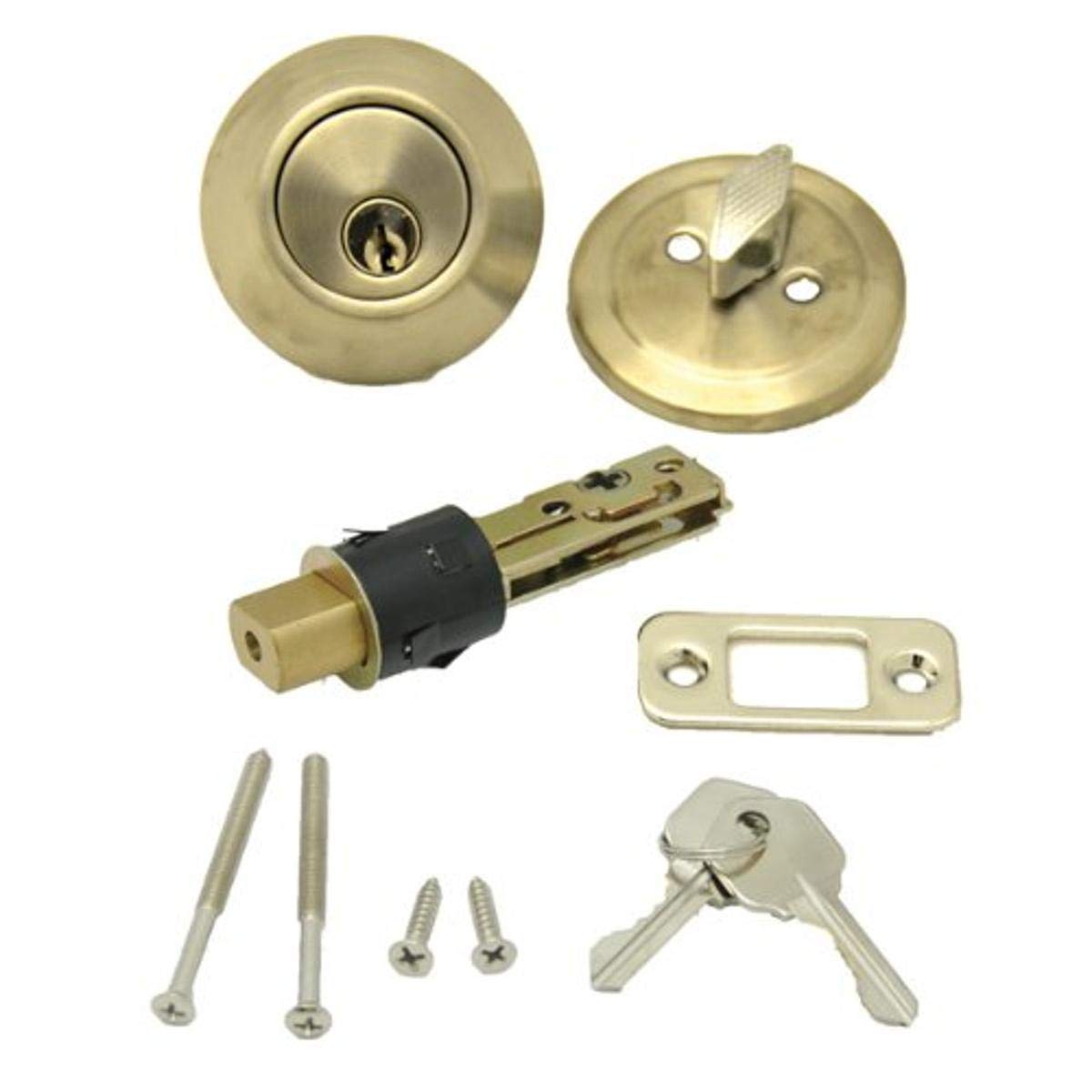 AP PRODUCTS 013-222 AP Products 013-222 Dead Bolt Lock Set, 1" Throw - Polished Brass