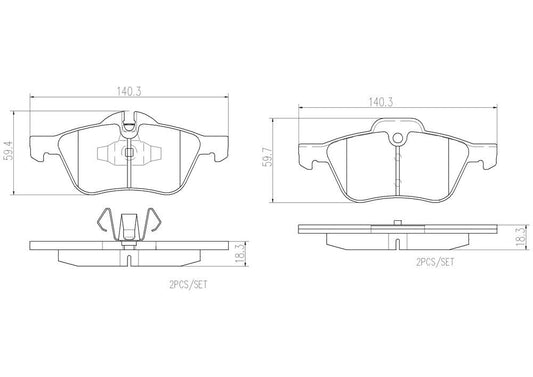 BREMBO P06030N Brembo P06030N Premium Ceramic Front Disc Brake Pad Set MINI OE# 34116770332