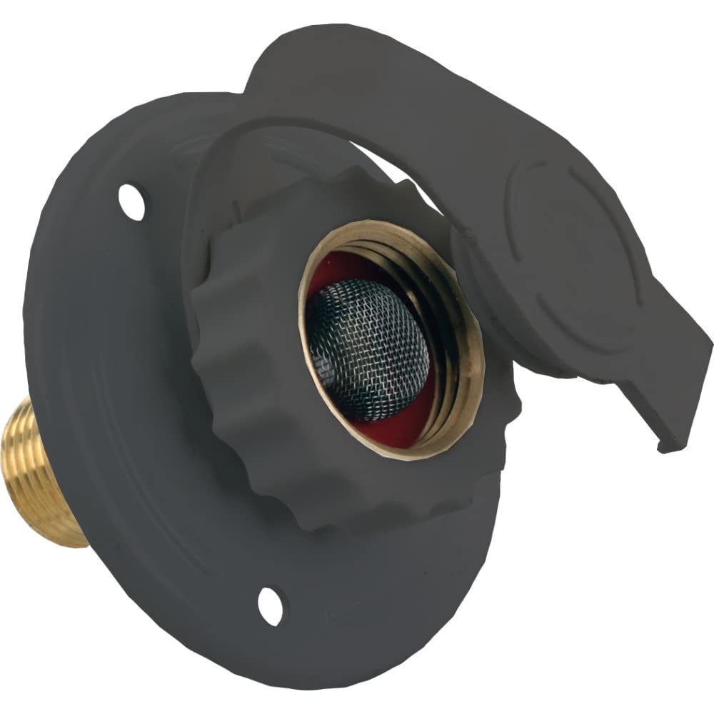JR PRODUCTS 62285 JR Products 62285 Lead-Free City Water Flange in Black - 1/2" MPT x 3/4" Hose Fitting