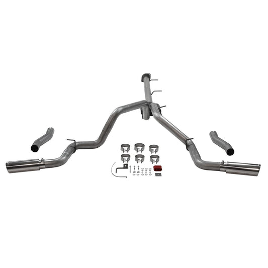 FLOWMASTER 818112 Flowmaster 818112 Outlaw Cat-Back Exhaust 3.5 to 3 Inch Dual Rear Exit Stainless 4 Inch Polished Tips Compatible with 2020-2024 Chevy Silverado GMC Sierra 2500HD/3500HD Crew Cab 6.5' Bed 6.6L Gas V8