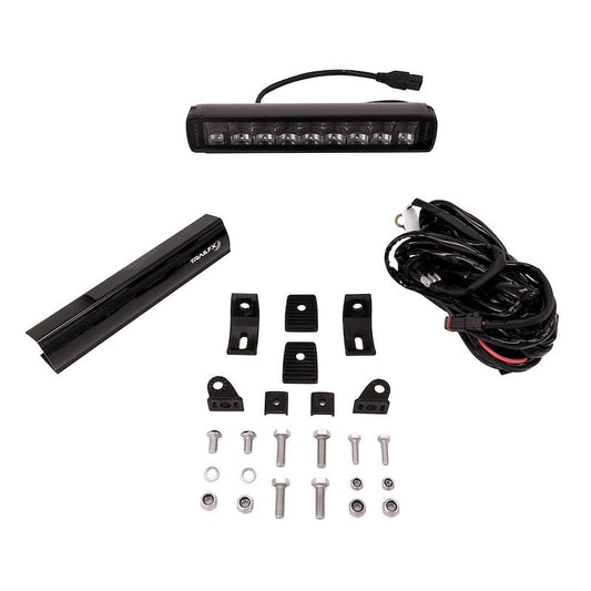 TRAILFX 10SRBKCM TrailFX 10SRBKCM Light Bar 10 Inch Single Row LED 45W Combo Spot and Flood Lights 3780 Raw Lumens Black Aluminum Housing IP67 with Brackets and Installation Hardware