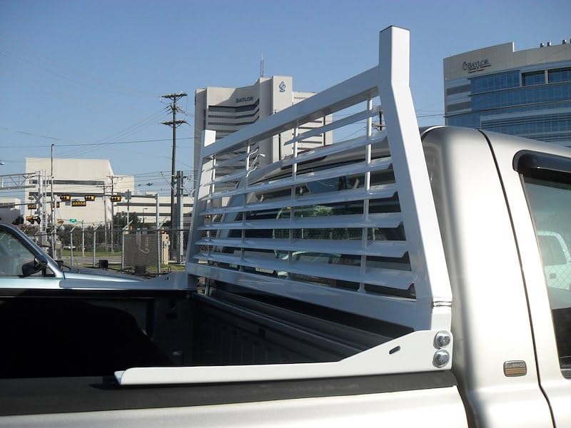 CATTLEMAN 252W Cattleman HD Contractor Series 252W Headache Rack Mesh Fits Chevrolet/Ford/GMC Gloss White Powder-Coated Steel Can Be Used with Cross Bed Tool Box