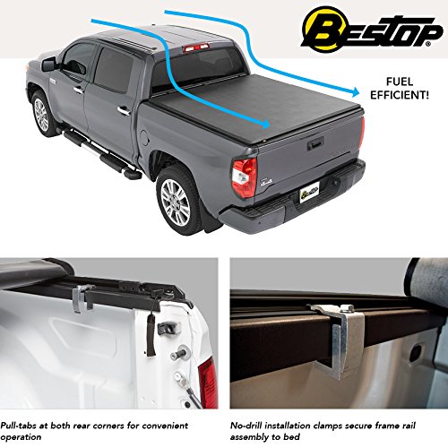 BESTOP 19181-01 Bestop 19181-01 EZ-Roll Tonneau Cover for 2007-2018 Toyota Tundra (w/ and w/o deck rails), 6.5' bed