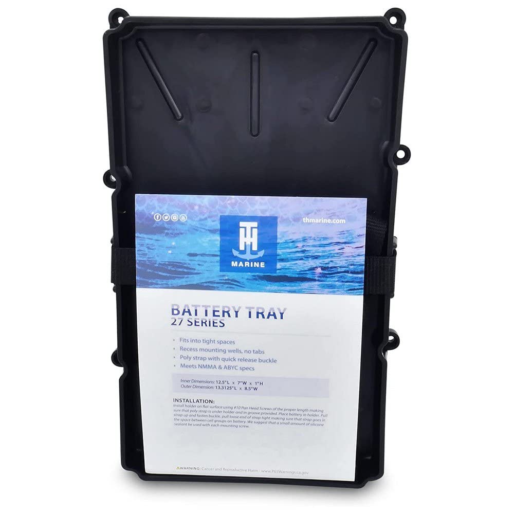 T-H Marine NBH-27P-DP Narrow Battery Tray Holder with Poly Strap