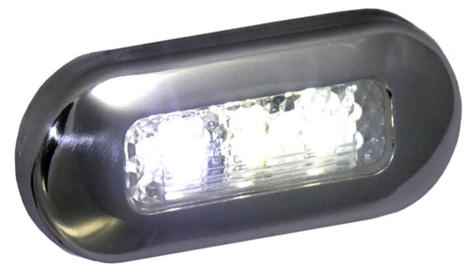 T-H MARINE LED-51825-DP T-H Marine Premium Stainless Steel LED Oblong Courtesy Lights - Waterproof & Compact, Perfect for Boat, RV, and Outdoor Use, RGB & White Options, Easy Installation Surface Mount Lighting - White