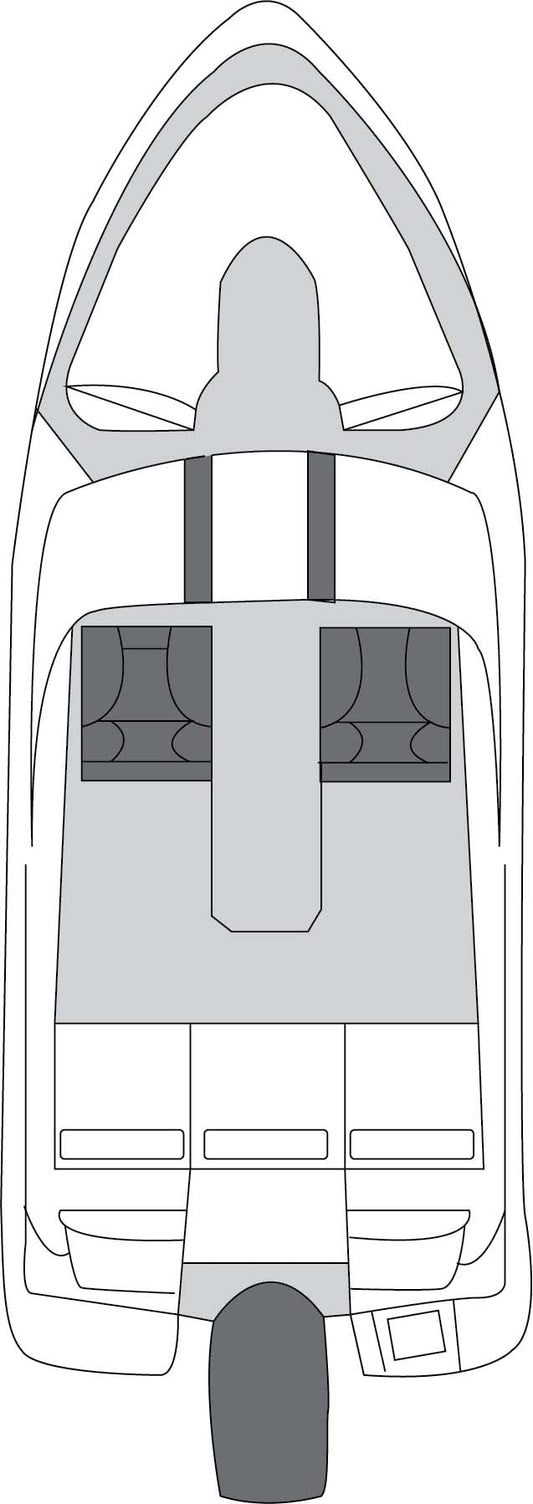 CARVER 79010 CSR 78010 Flex-Fit Cover for V-Hull Runabouts - 22' to 23', Haze Gray