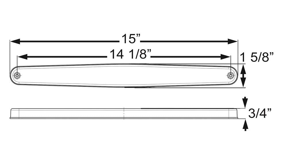 OPTRONICS STL63RB Optronics STL63RB Thinline Red LED Stop/Turn/Tail Lights