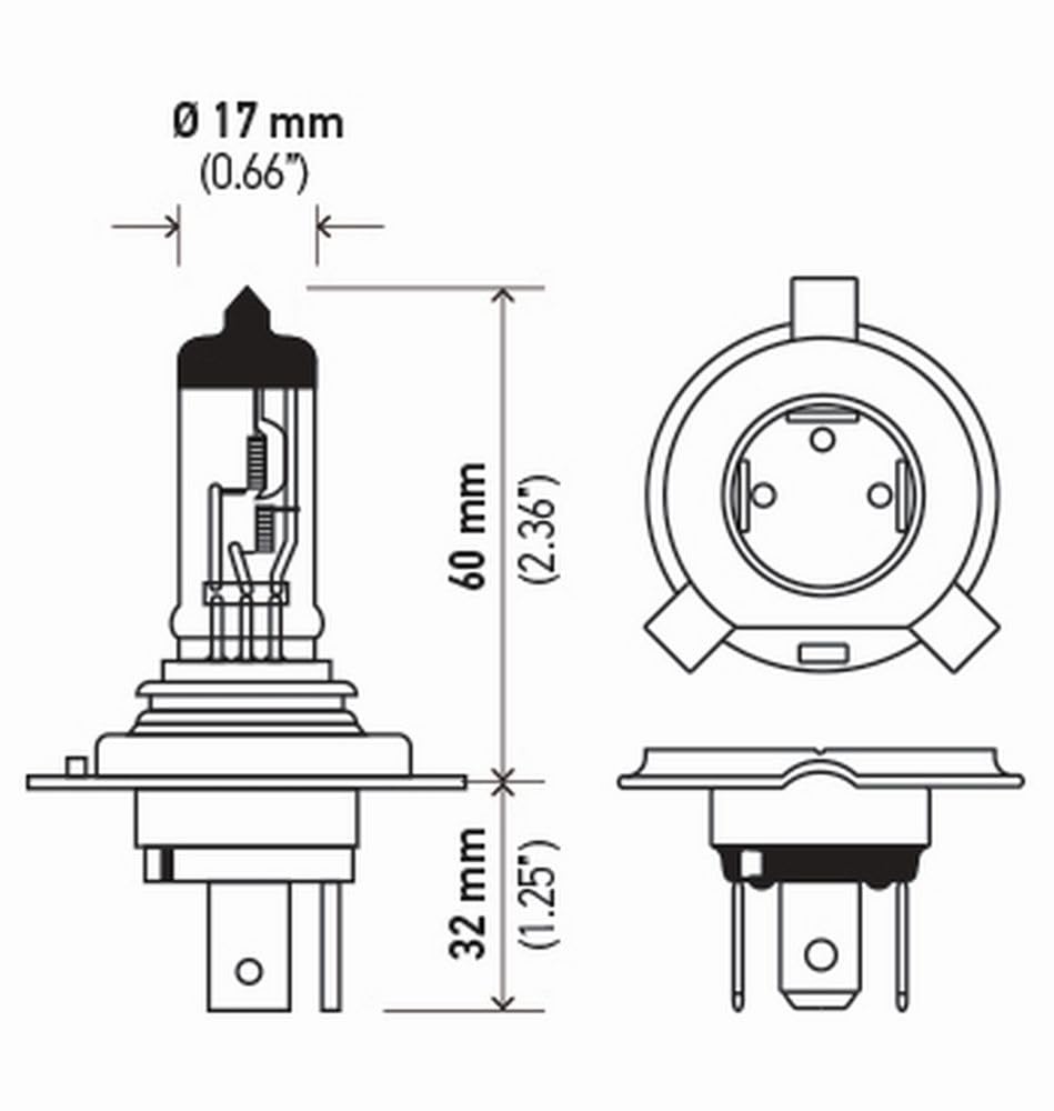 Hella 9003TB BULB 9003/HB2 12V 60/55W P43T T4.6 (2