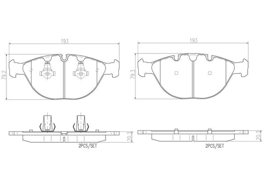 BREMBO P06028N Brembo P06028N Premium Ceramic Front Disc Brake Pad Set BMW OE# 34116761282
