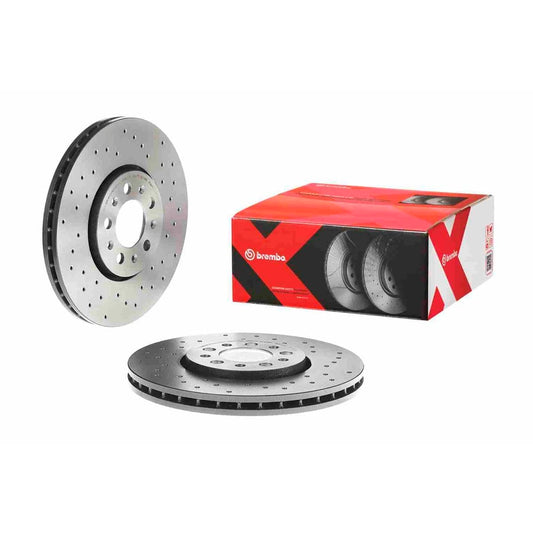 BREMBO 0970102XC02 Brembo 09.7010.2X Xtra UV Coated vented drilled Front Brake Rotor AUDI/SEAT/SKODA/SKODA (SVW)/VW/VW (FAW)/VW (SVW) OE# 6R0615301A