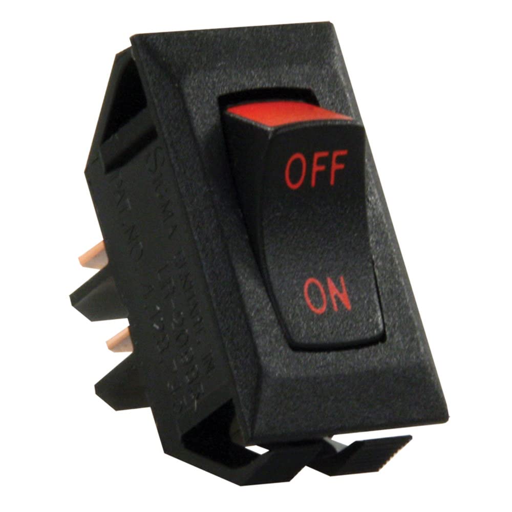 JR PRODUCTS 13655 JR Products 13655 Black/Red Print SPST Labeled On/Off Switch, 4.4 x 2.7 x 0.7 Inch