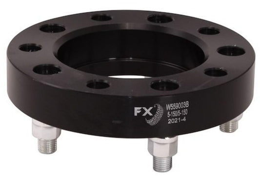 TRAILFX W550007HC TrailFX Wheel Spacer W550007HC, 5 x 5.00 Inch Bolt Pattern, 1.5 Inch Thickness, Wheel Stud Mount, 71.50 Millimeter Hub Size, Black, Aluminum, Set of 2, 10 Open End Conical Seat Lug Nuts, Hub Centric