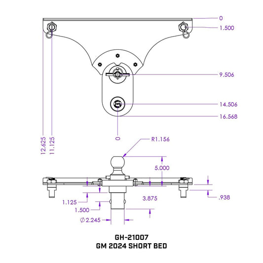 GEN-Y HITCH GH-21007 GEN-Y Hitch GoosePuck 5" Offset Gooseneck Ball for OEM Puck Mount