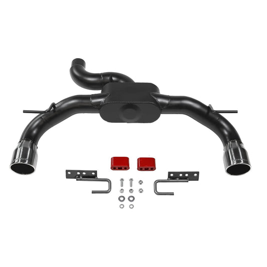 FLOWMASTER 818120 Flowmaster 818120 Outlaw Axle-Back Exhaust Kit 3 Inch 409 Stainless Steel Dual Exit 4 Inch Black Chrome Tips Compatible with 2021-2024 Ford Bronco 2.3L 2.7L 2 & 4-wheel drive 2 & 4 Door