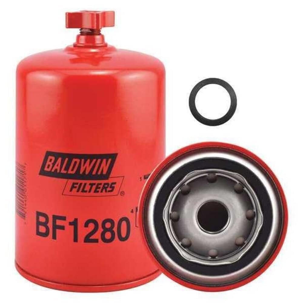 Baldwin Filters BF1280 Fuel Filter, 6-1/4 x 3-11/16 x 6-1/4 In, Red