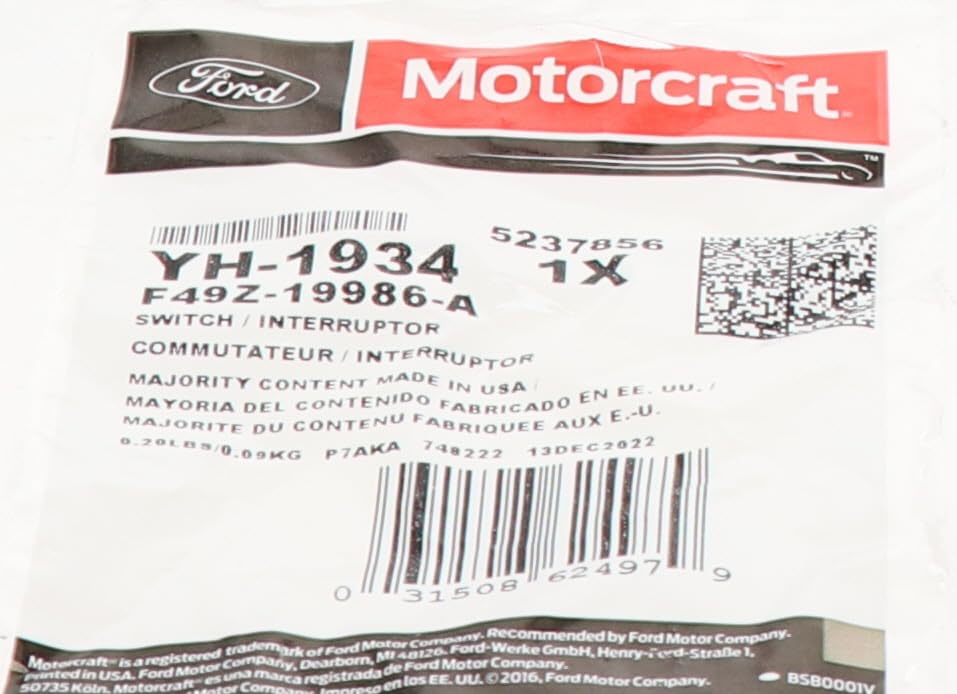 Motorcraft YH1934 Switch Assembly, Black