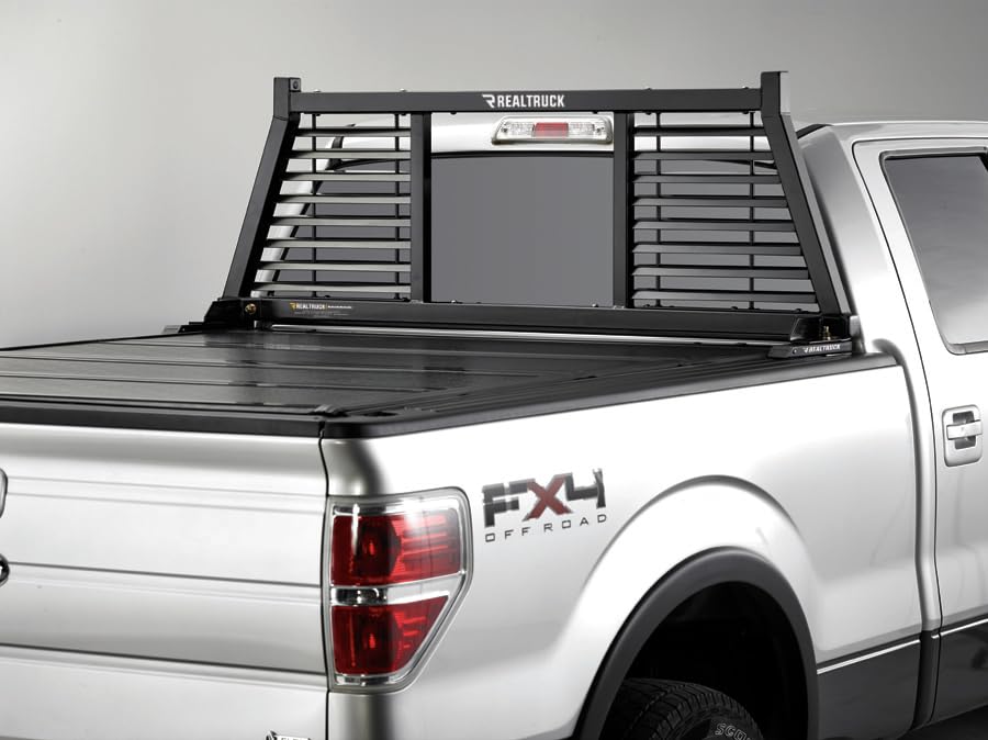 BACKRACK 149LV RealTruck BACKRACK Half Louvered Rack Frame Only | Black, No Drill | 149LV | Fits 2019-2025 Chevrolet/GMC Silverado/Sierra 1500; 2008-2019 & 2022-2025 Toyota Tundra; 2004-2025 Ford F-150 & Others
