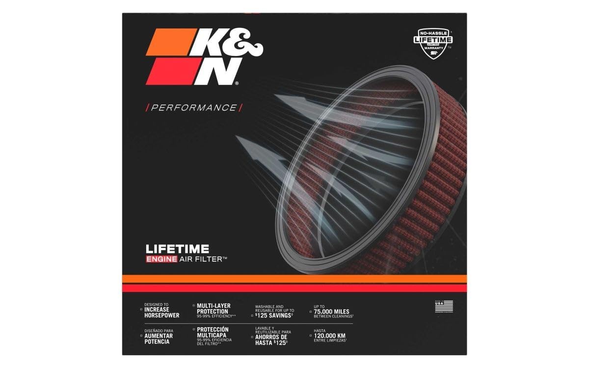 K&N FILTER E-0665 K&N High-Flow Original Lifetime Engine Air Filter: Increase Performance, Washable, Premium: Compatible with 2014-2019 Chevrolet (Corvette, Corvette Z06, and Corvette ZR1) E-0665