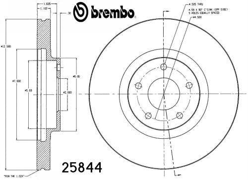 BREMBO 25844 Brembo Brake Rotor - 25844
