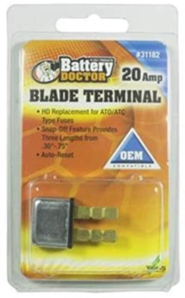 WIRTHCO 31182 Battery Doctor WirthCo 20 Amp Type 1 Blade Style Auto Reset Circuit Breaker, 6 to 24 Volt, ATO ATC Footprint (31182)